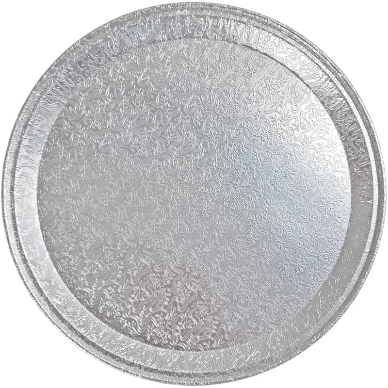 DURA - 12" Round Foil Catering Tray - 5/Pack