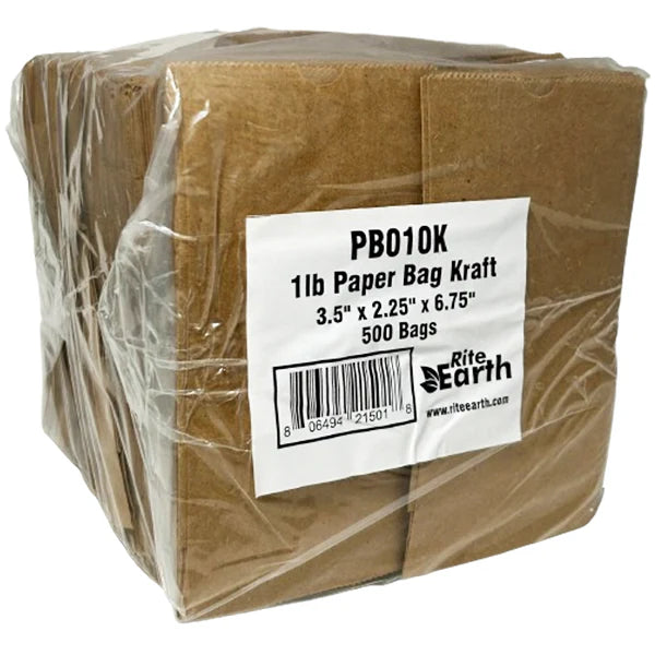 Kraft n° 1 - Sac en papier brun de 1 lb 3,5 po x 2,25 po x 6,75 po - 2 x 500/caisse