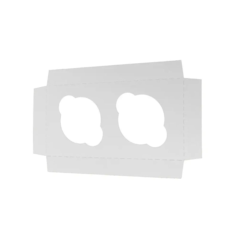 EB Box - 2 Inserts Cupcake Blanc 8" x 4" x 4" - 100/Paquet