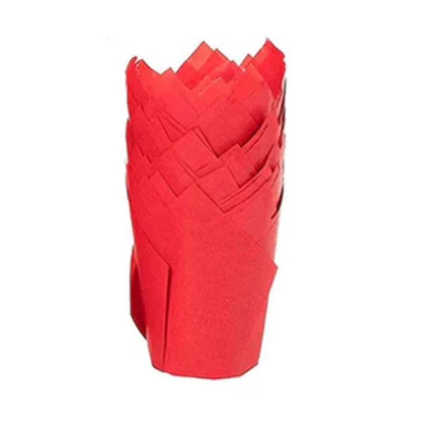 2" x 3.25" Red Tulip Baking Cups - 10 x 100pcs/Case