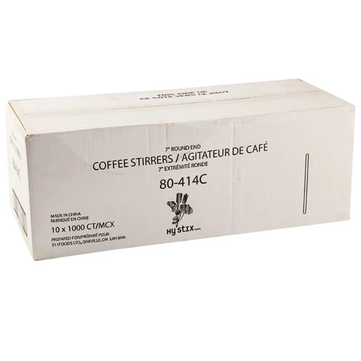 7 Inch Round Tip Wooden Coffee Stir Sticks 1000