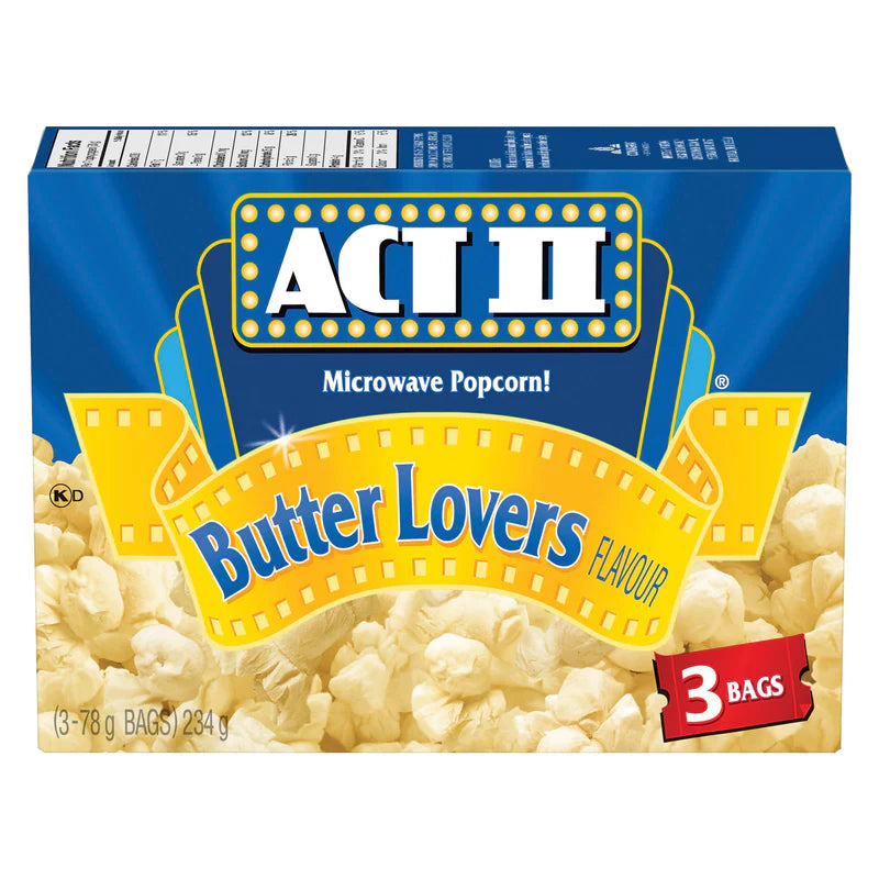 ACT II - Popcorn pour micro-ondes Saveur Beurre Extra - 3 x 78g