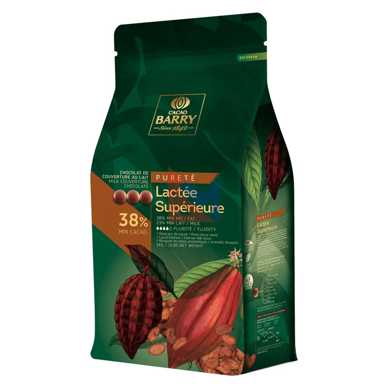 Cacao Barry - Pistoles de Chocolat Lactée Supérieure 38% - 5 Kg