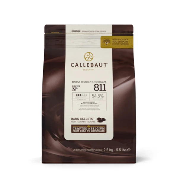 Callebaut - 811 Finest Belgian Dark Chocolate Callets 54.5% 2.5 Kg