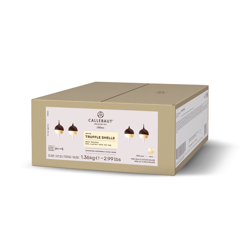 Callebaut chocolate truffle shells packaging on a transparent background