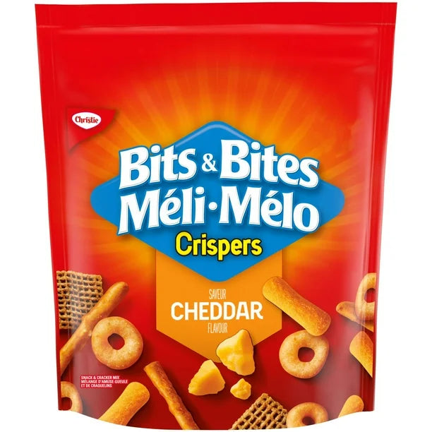 Christie - Crispers Bits & Bites Cheddar Snack & Cracker Mix - 3 x 145g
