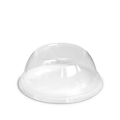 Tapas de domo transparentes sin orificio para vasos de postre de 6, 8, 10, 12 oz - 1000/Caja