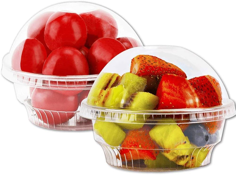 Tapas de domo transparentes sin orificio para vasos de postre de 6, 8, 10, 12 oz - 1000/Caja