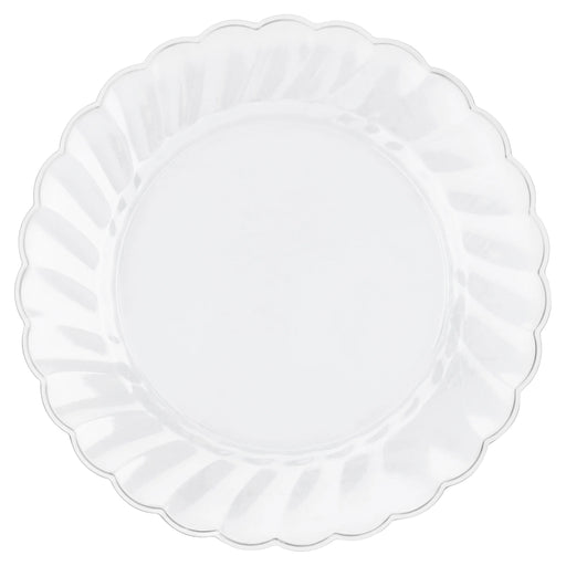Clear Plastic Plate With Scalloped Design 10 inch