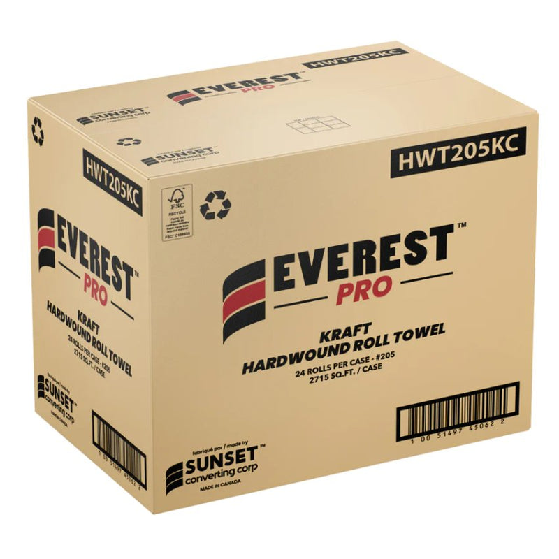 Everest Pro HWT205KC - Toalla de papel manual Kraft 205' - 24 rollos