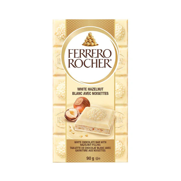 Ferrero Rocher - White Chocolate Bar With Hazelnut Filling - 3 x 90g