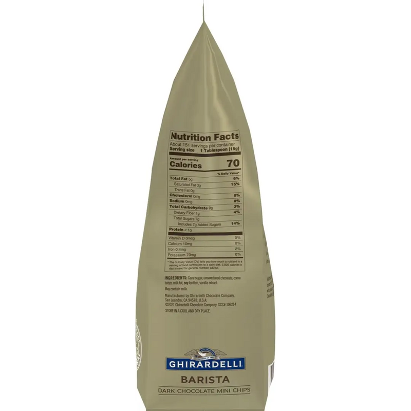Callebaut - Pépites de chocolat mi-sucré VanLeer 4000 CT - 22 Lbs