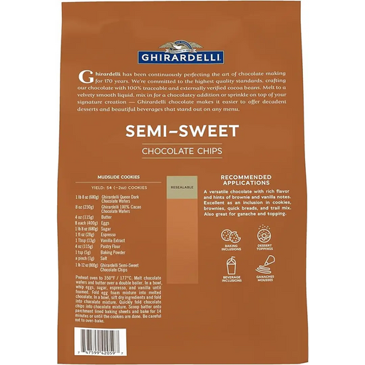 Ghirardelli - Semi Sweet Chocolate Chips 1000 Count - 5 Lbs