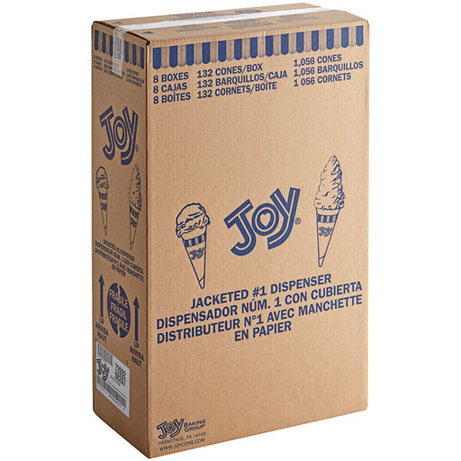 JOY - #1 Jacketed Dispenser Ice Cream Cones - 8 x 132/Case
