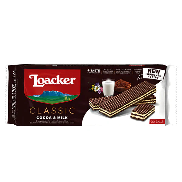 Loacker - Barquillos Clásicos de Cacao y Leche - 18 x 175g