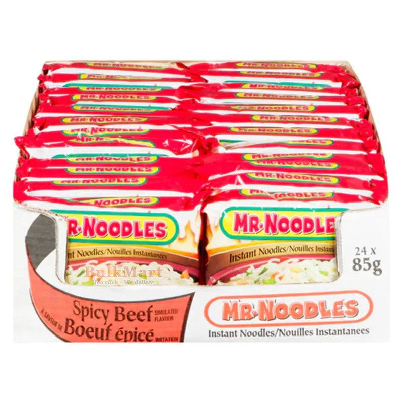 Mr. Noodles - Fideos instantáneos con sabor a carne picante - 24 x 85 g