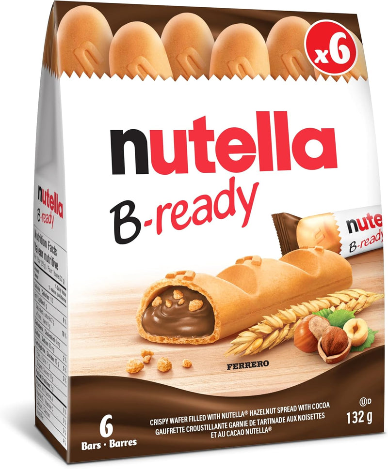 Nutella B-ready Crunchy Wafer Bars Filled With Nutella 6 Bars - 16 x 132g