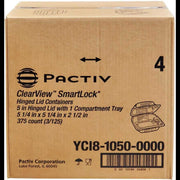 Pactiv - 5" Plastic Hinged Container 11 Oz, 375/Case - 36 Cases/Pallet