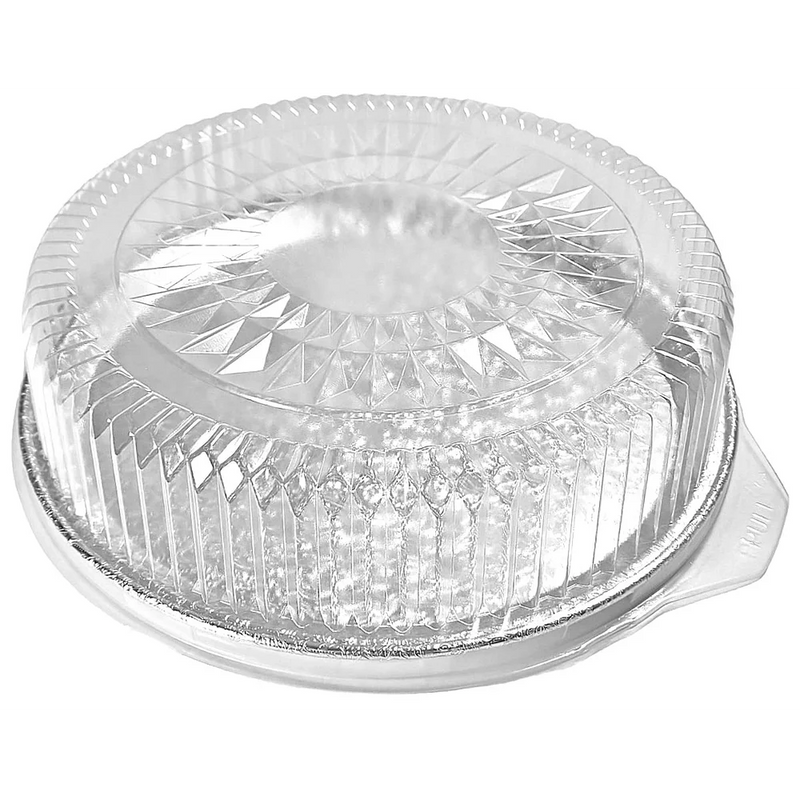 DURA - Tapa transparente de plástico tipo domo de 12" para bandeja de aluminio para catering - 25/Caja