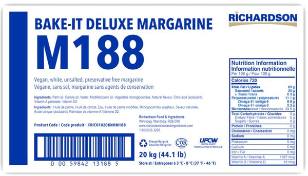 Richardson - Margarine de boulangerie Bake-It Deluxe M188 - 20 kg