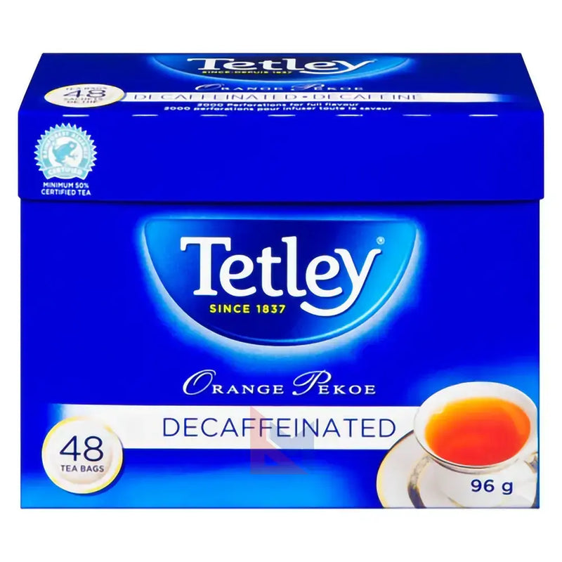 Tetley - Thé Orange Pekoe décaféiné - 48 / paquet