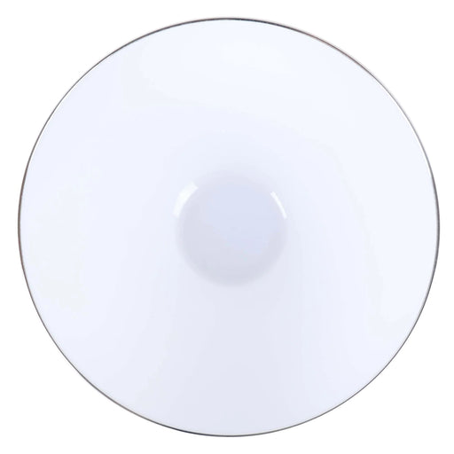 White Plastic Salad Bowls With Silver Rim 112 Oz - Each