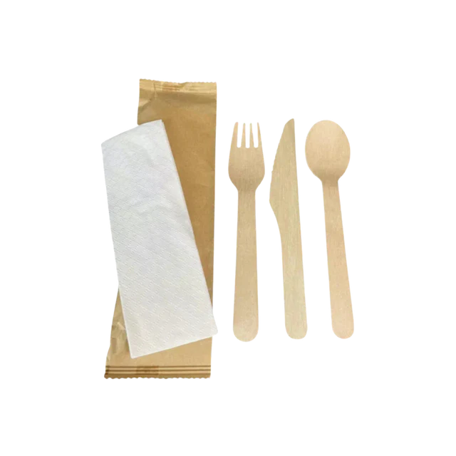 ECO PLUS - Fourchettes en bois de bouleau compostables non emballées naturel - 10 x 100/caisse