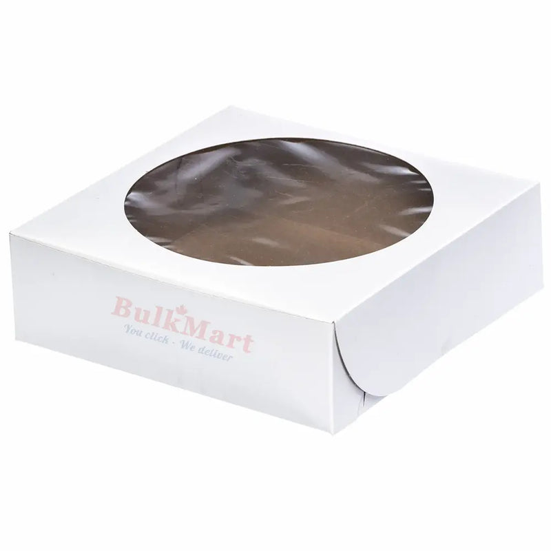 EB Box - Boîte à gâteaux/boulangerie blanche avec fenêtre 8" x 8" x 2,5" - 250/paquet