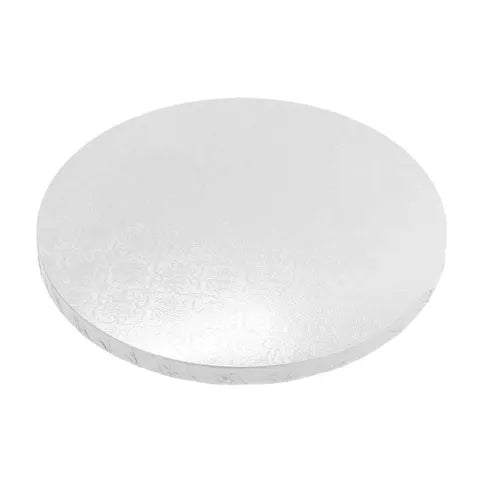 6" Round x 1/2" Thick White Cake Board Embossed - 12/Case