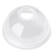 Dart - Clear Dome Lid Straw Slot For 12 oz Cups - 100/Pack - Bulk Mart