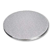 Enjay - 9" Round x 1/4" Thick Silver Cake Board - 12/Pack - Bulk Mart