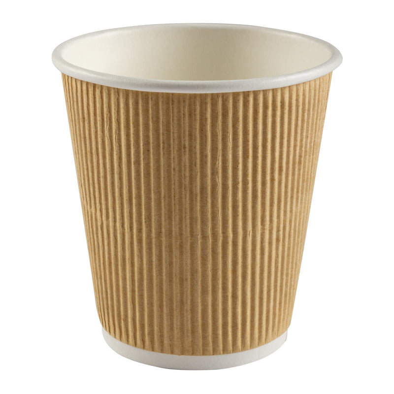 Hy Pax - 10 Oz Kraft Ripple Hot Paper Cup Nature Color - 1000/Case - Bulk Mart