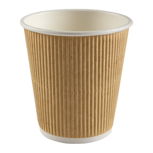 Hy Pax - 10 Oz Kraft Ripple Hot Paper Cup Nature Color - 40/Sleeve - Bulk Mart