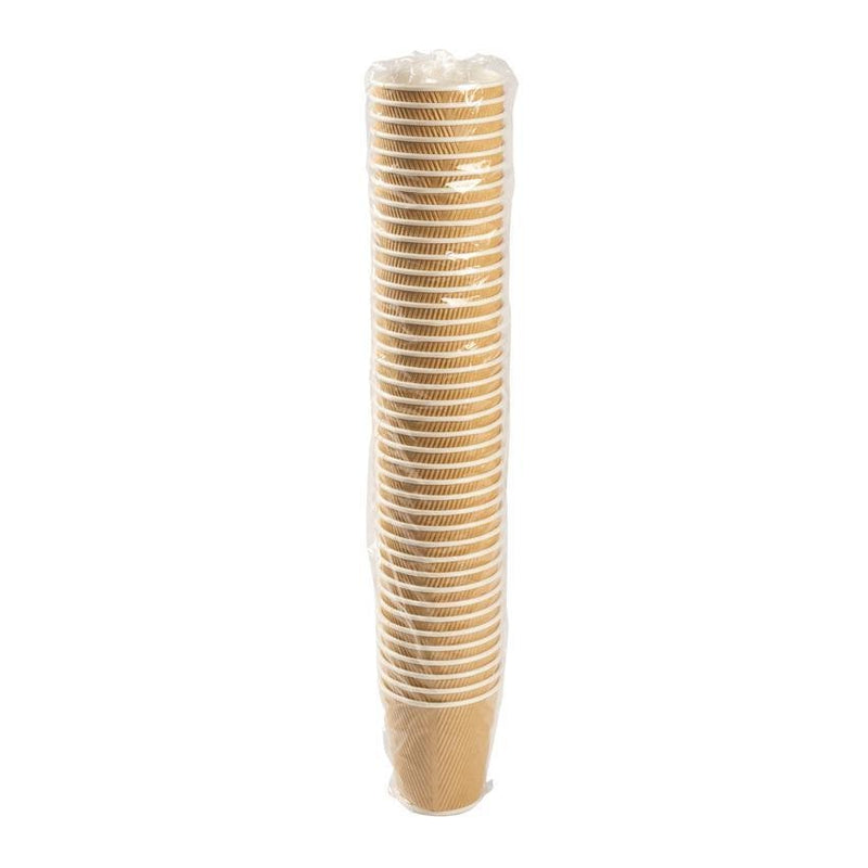 Hy Pax - 10 Oz Kraft Ripple Hot Paper Cup Nature Color - 40/Sleeve - Bulk Mart