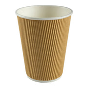 Hy Pax - 12 Oz Kraft Ripple Hot Paper Cup Nature Color - 40/Sleeve - Bulk Mart