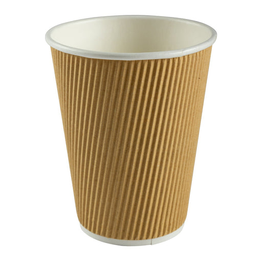Hy Pax - 12 Oz Kraft Ripple Hot Paper Cup Nature Color - 40/Sleeve - Bulk Mart