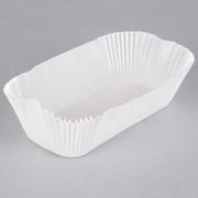 Lapaco - 600-006 - 6.87" x 2.87" x 2.25" White Dry-Waxed Fluted Oblong Loaf Liners - 1000/Case - Bulk Mart