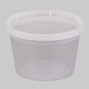 PCM - S-16 - 16 Oz Clear Microwavable Deli Container With Lid - 24 Sets - Bulk Mart