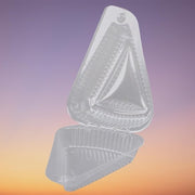Polar Pak - 5" Medium Dome Hinged Clear Pie/Cake Slice Container - 300/Case - Bulk Mart